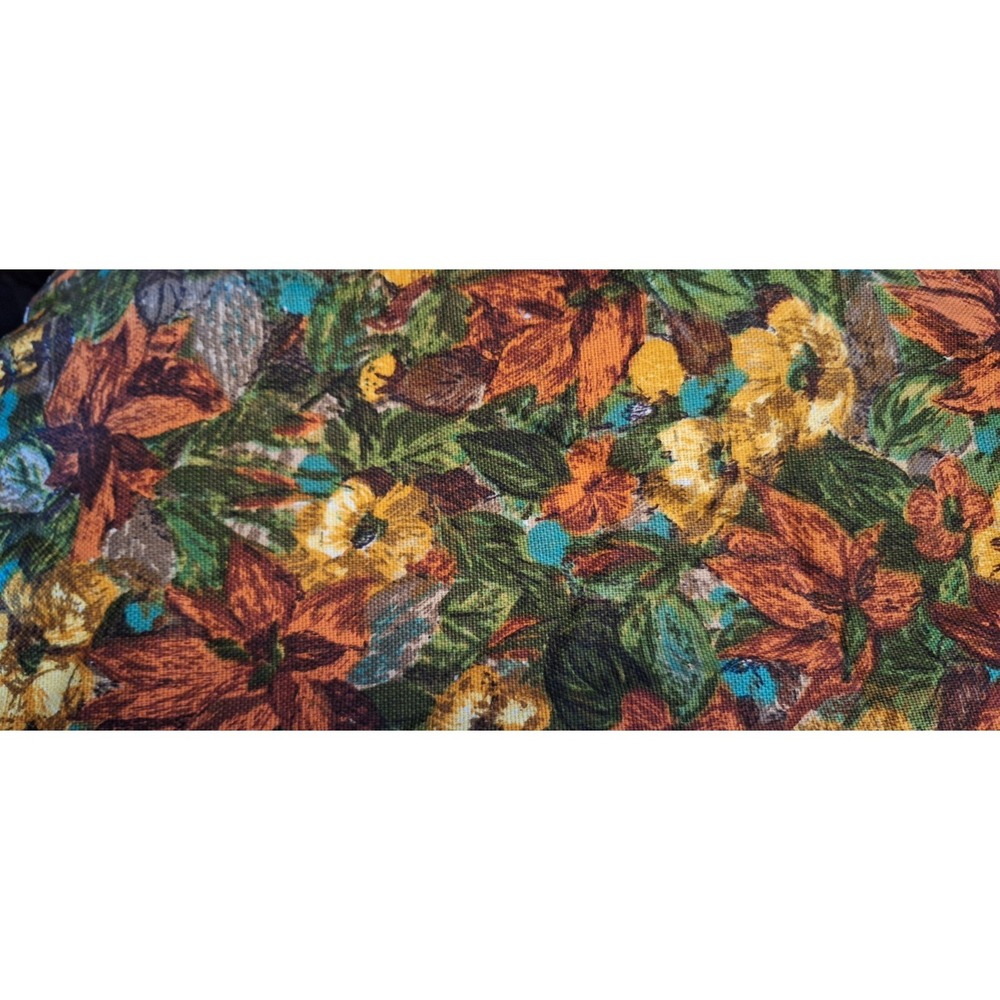 Vintage Jacquard/Burlap Foral Fabric Autumn Pattern Scotchgard Finish 48"x53"